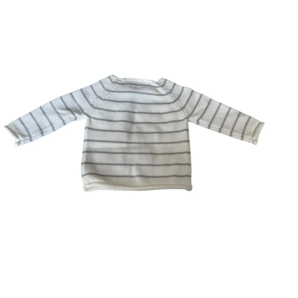Joules Baby White Grayship The Intarsia Knit Jumper Size Newborn